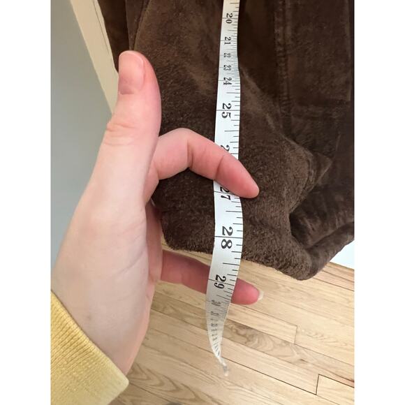 Vintage Guess Women's L Brown Suede Leather Faux Fur Lined Jacket Coat Y2K - Picture 7 of 16